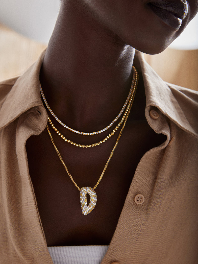 Bubble “L” Initial Necklace – Anne Waddell Jewelry